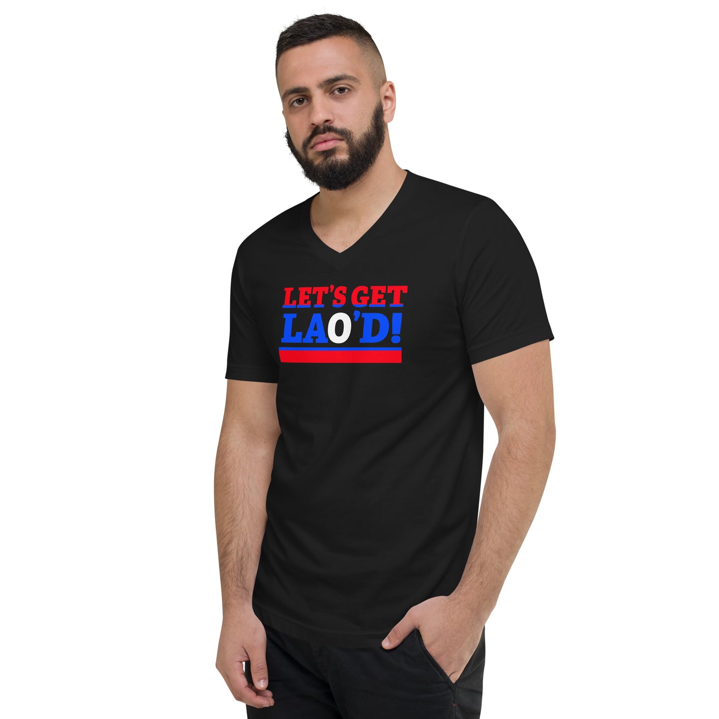 LET'S GET LAO'D! LAO FLAG Unisex V Neck Tee