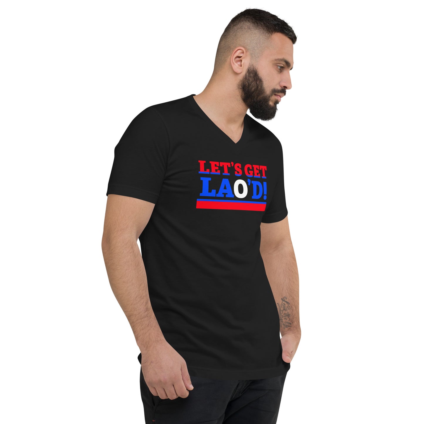 LET'S GET LAO'D! LAO FLAG Unisex V Neck Tee